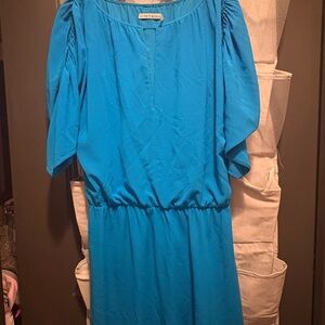 Alice + Olivia Blue Midi Sundress with Dolman Sleeves